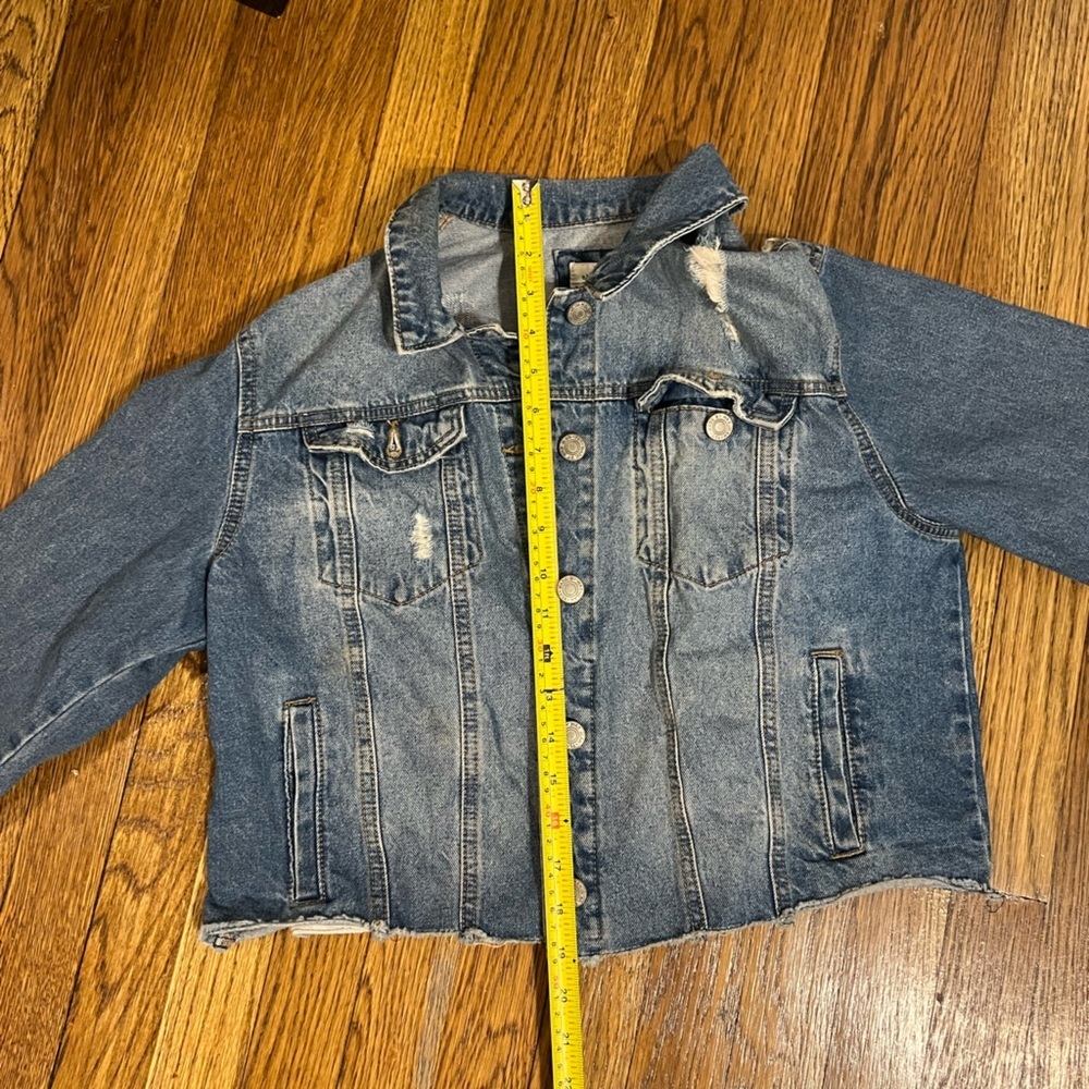 Wax Jean Distressed Blue Denim Jacket - Picture 13 of 14